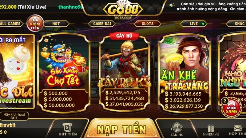 Chơi nổ hũ Go88 nhận thưởng khủng