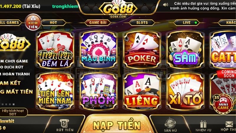 Top game bài Go88 cực hot